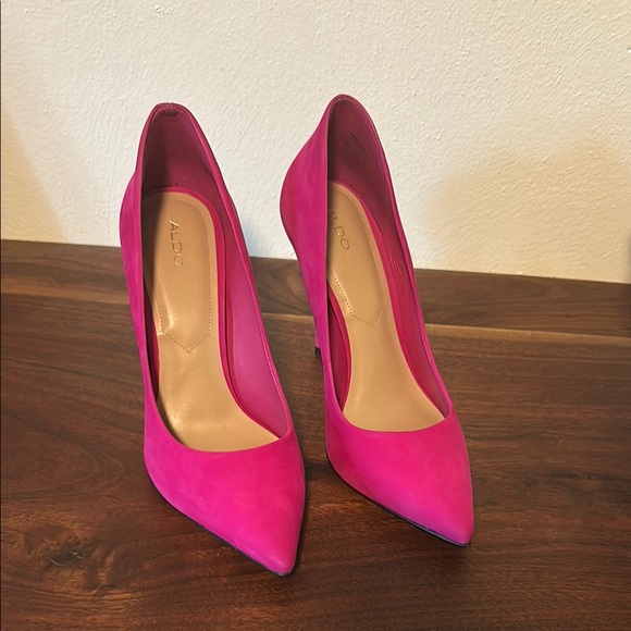 Aldo Pink Stiletto Heels Suede Pumps 8.5 - Picture 1 of 6